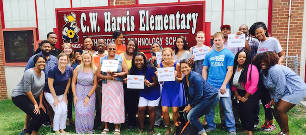 Students and staff of CW Harris Elementary School